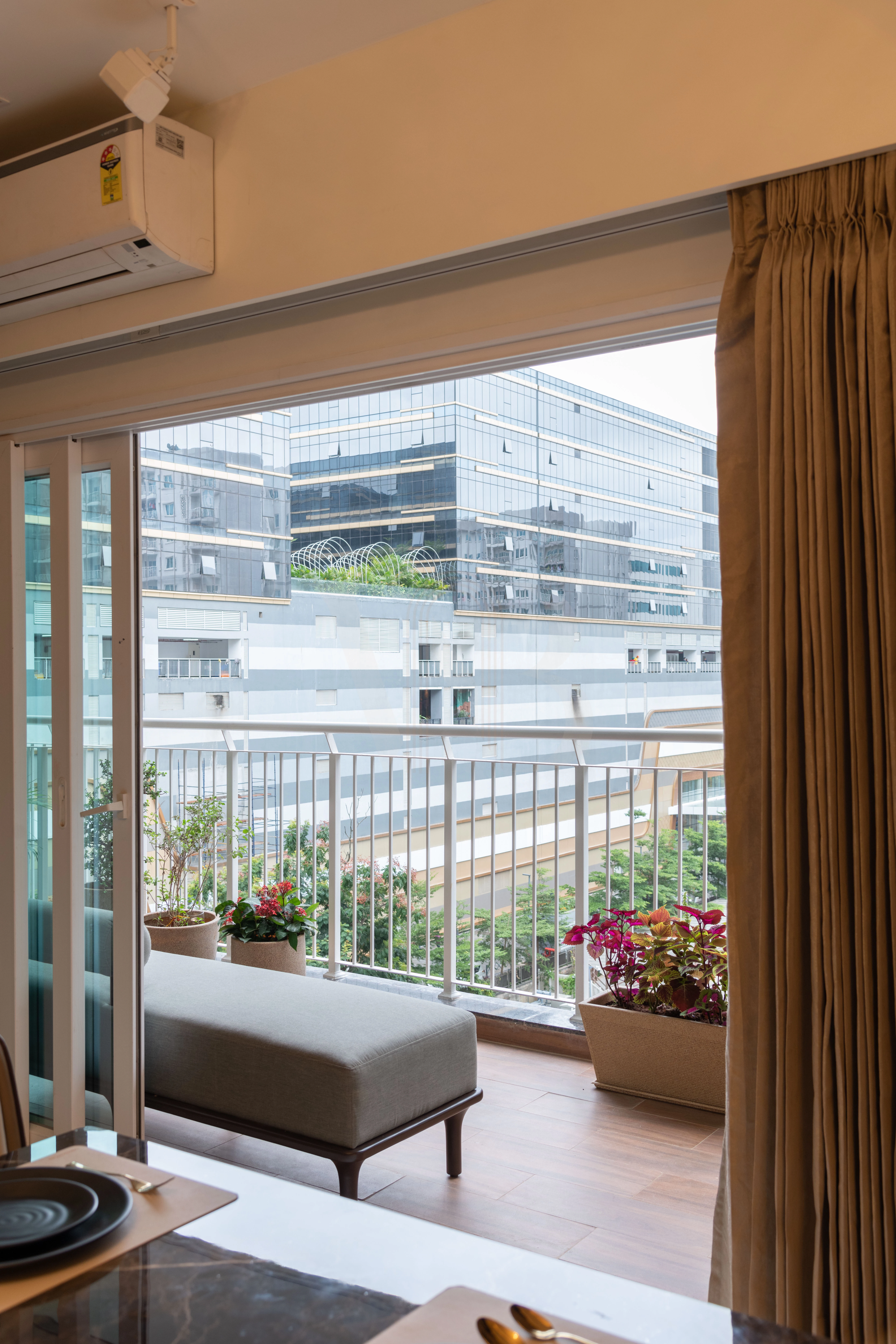 Outdoor patterned balcony flooring detail