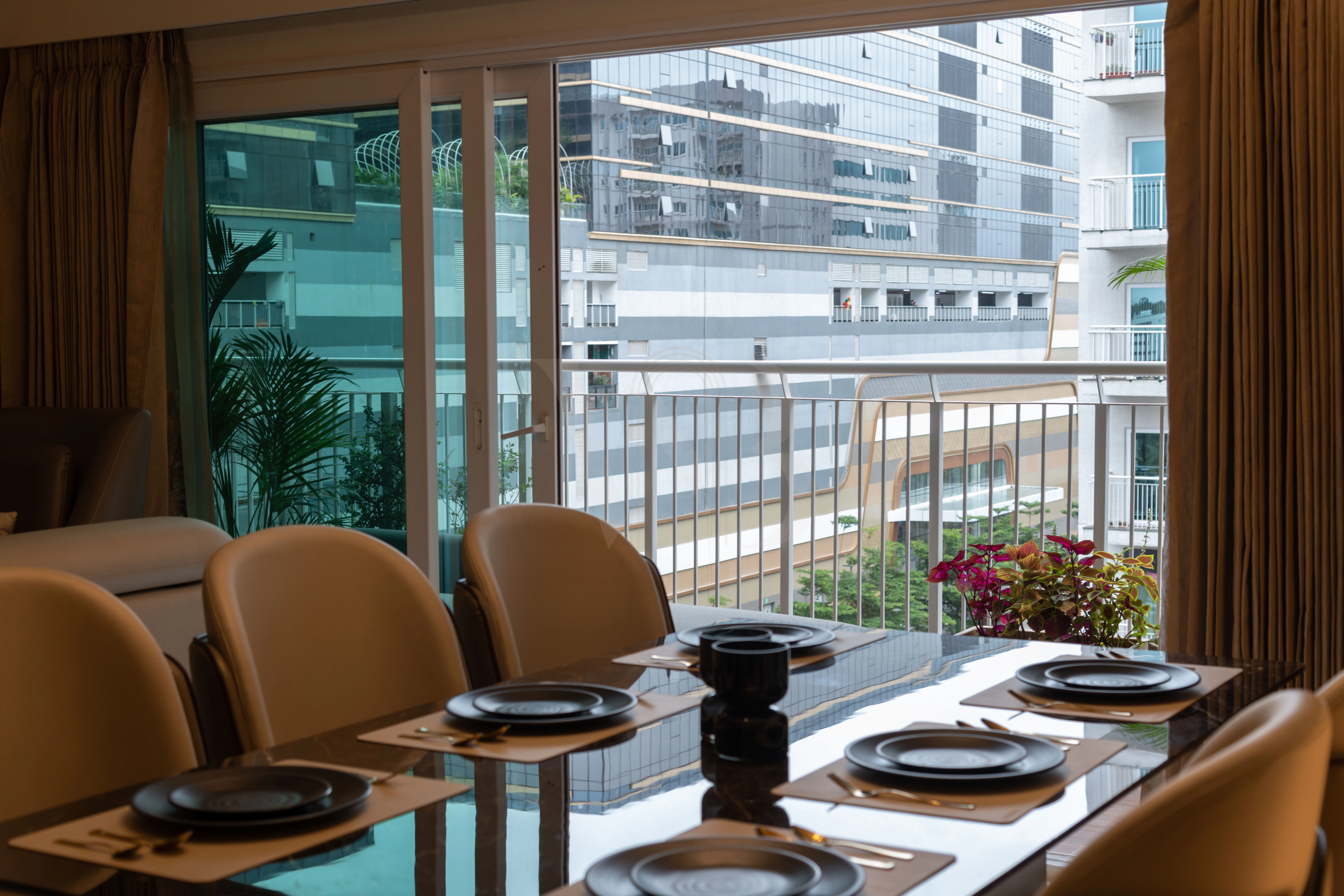 Minimalist dining table decor and styling