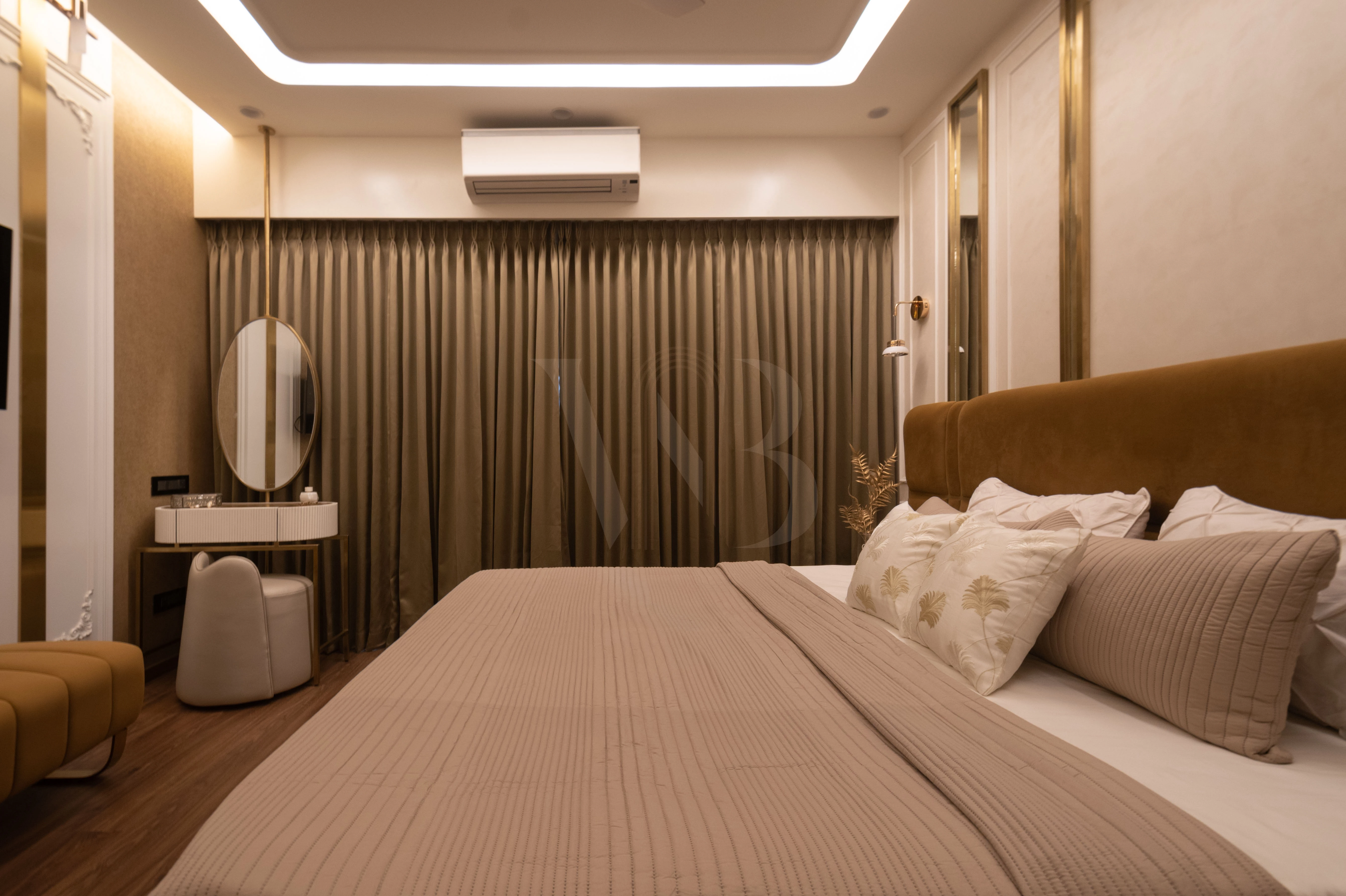 Warm oak bedroom flooring texture