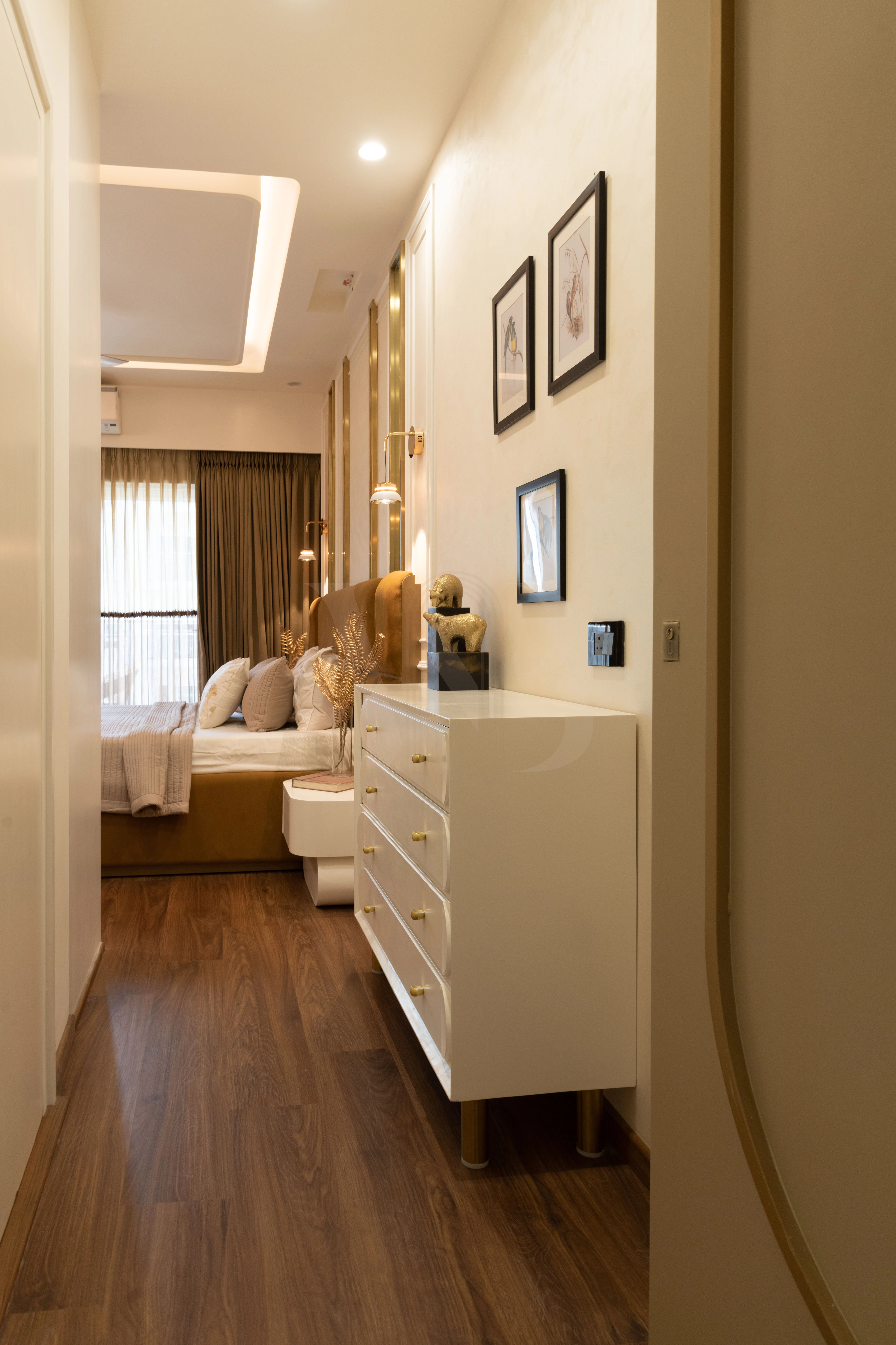Master bed back upholstered paneling