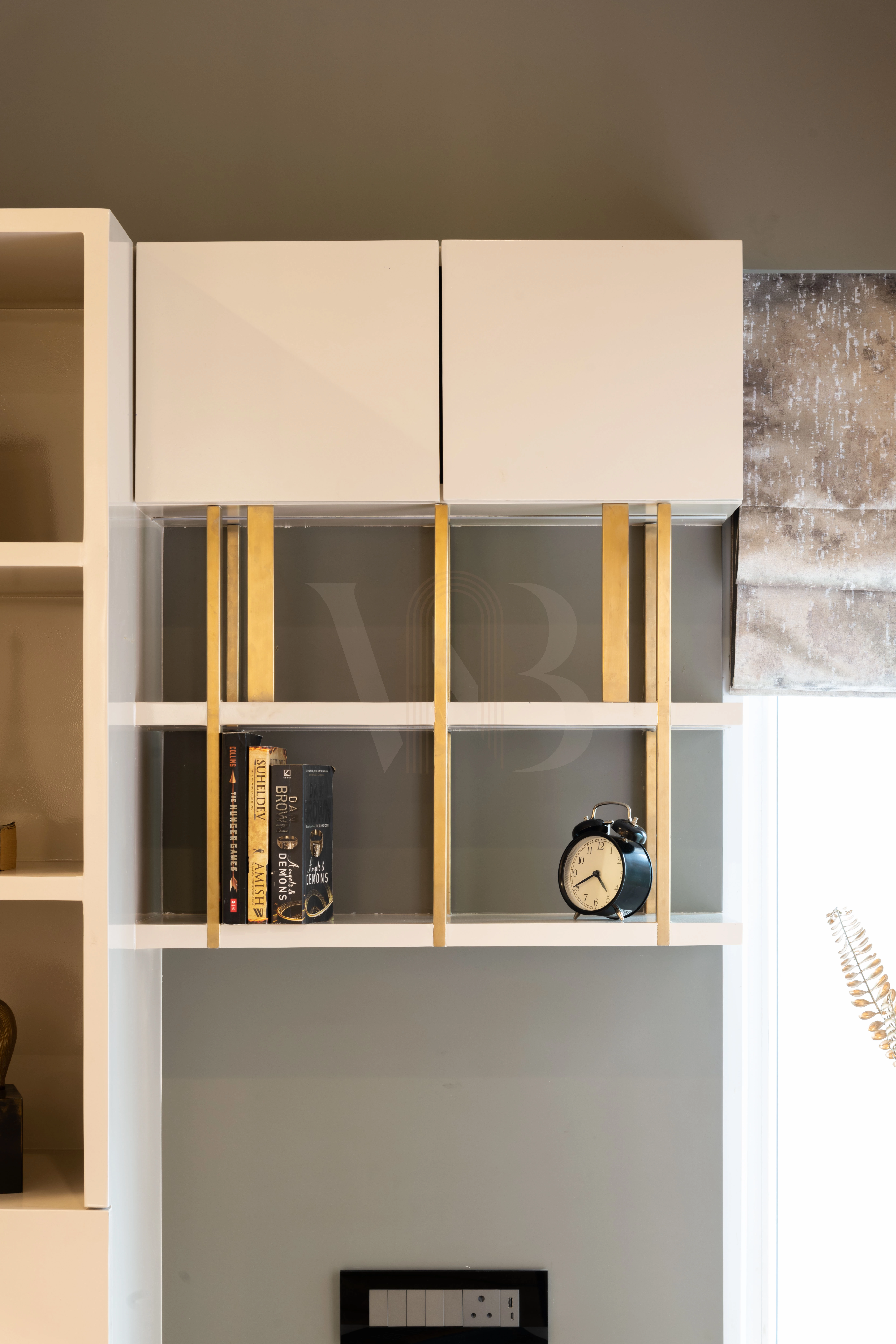 Industrial style bedroom shelving unit