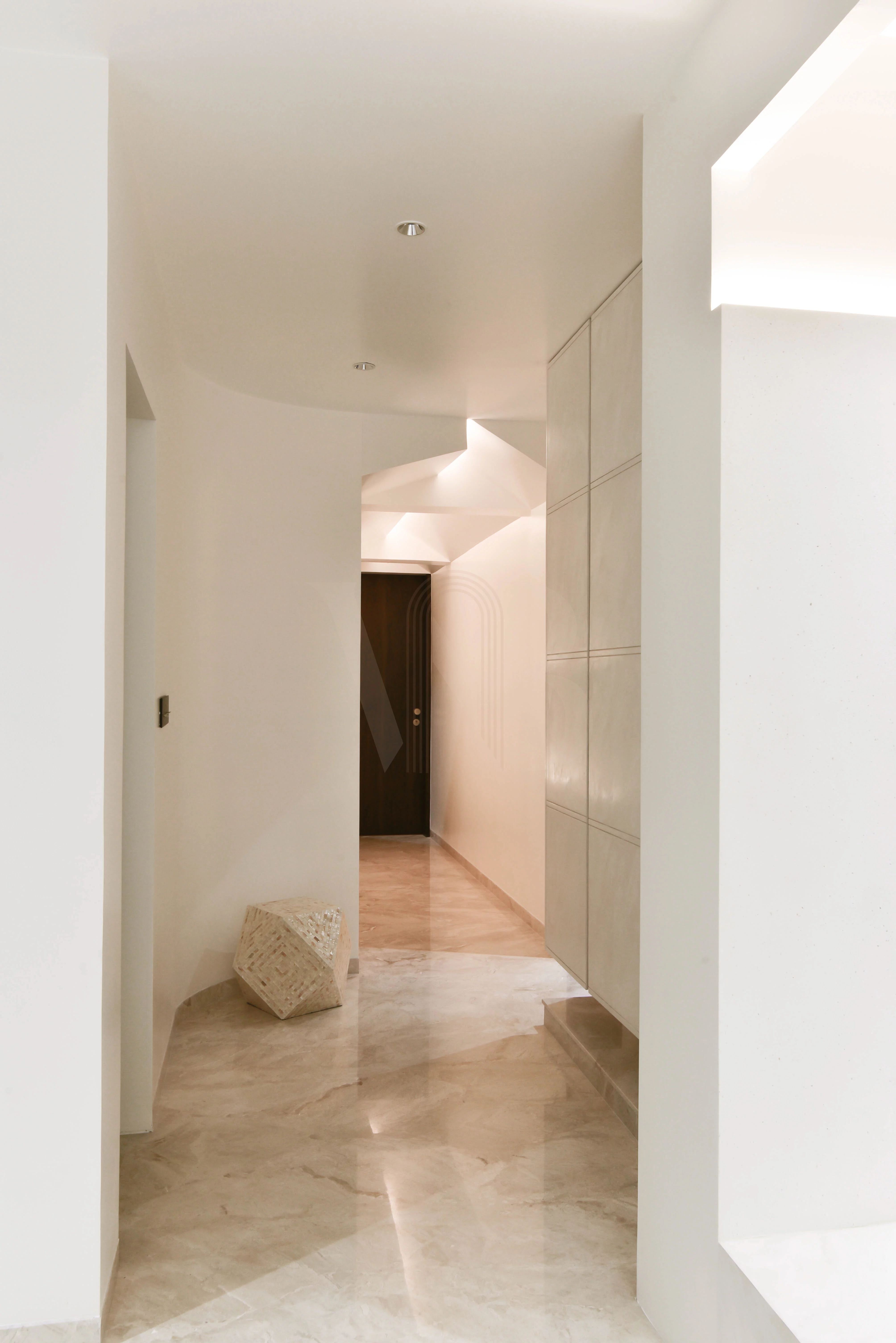 Soft arched hallway transition