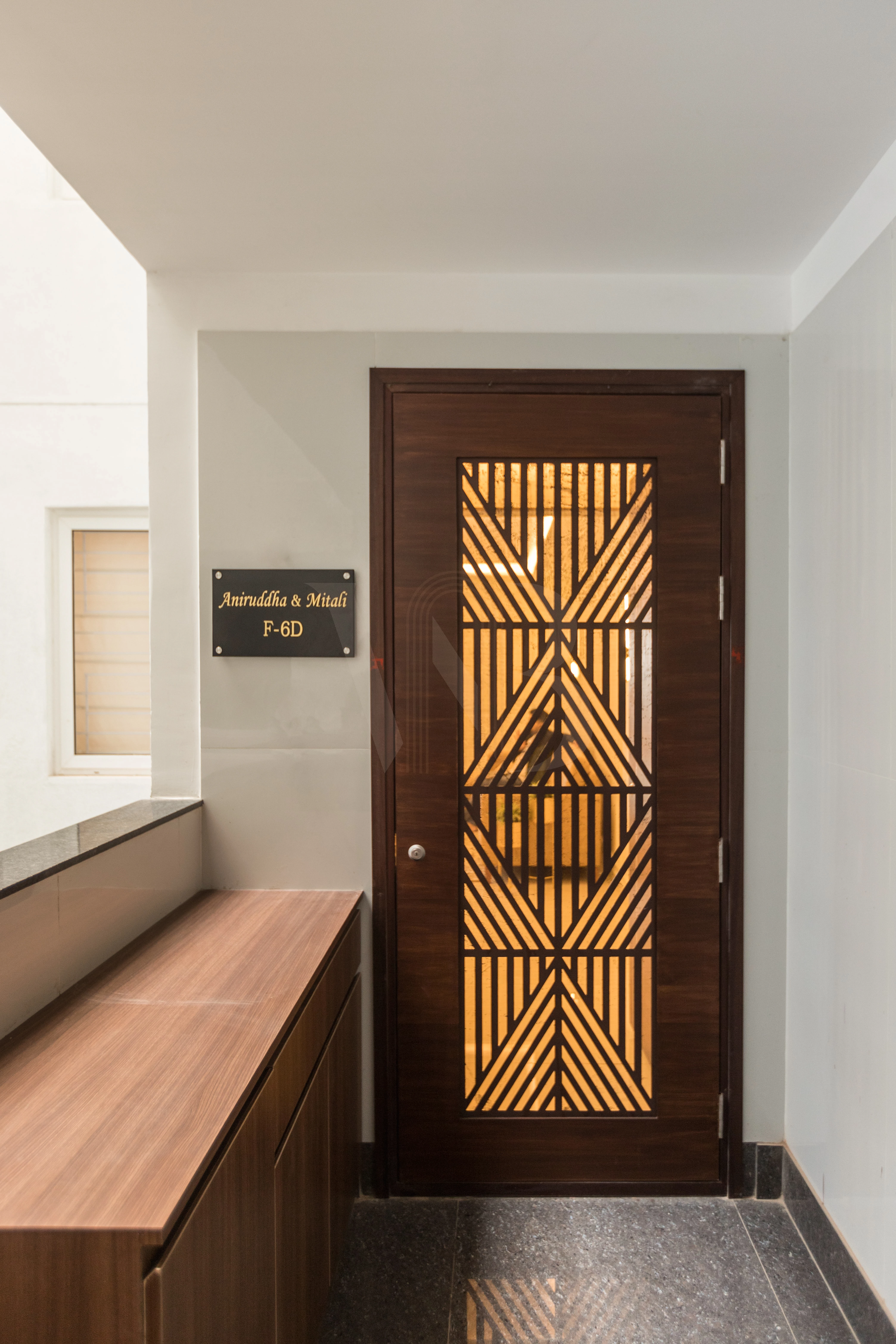 Bespoke entrance shoe unit and wooden console
