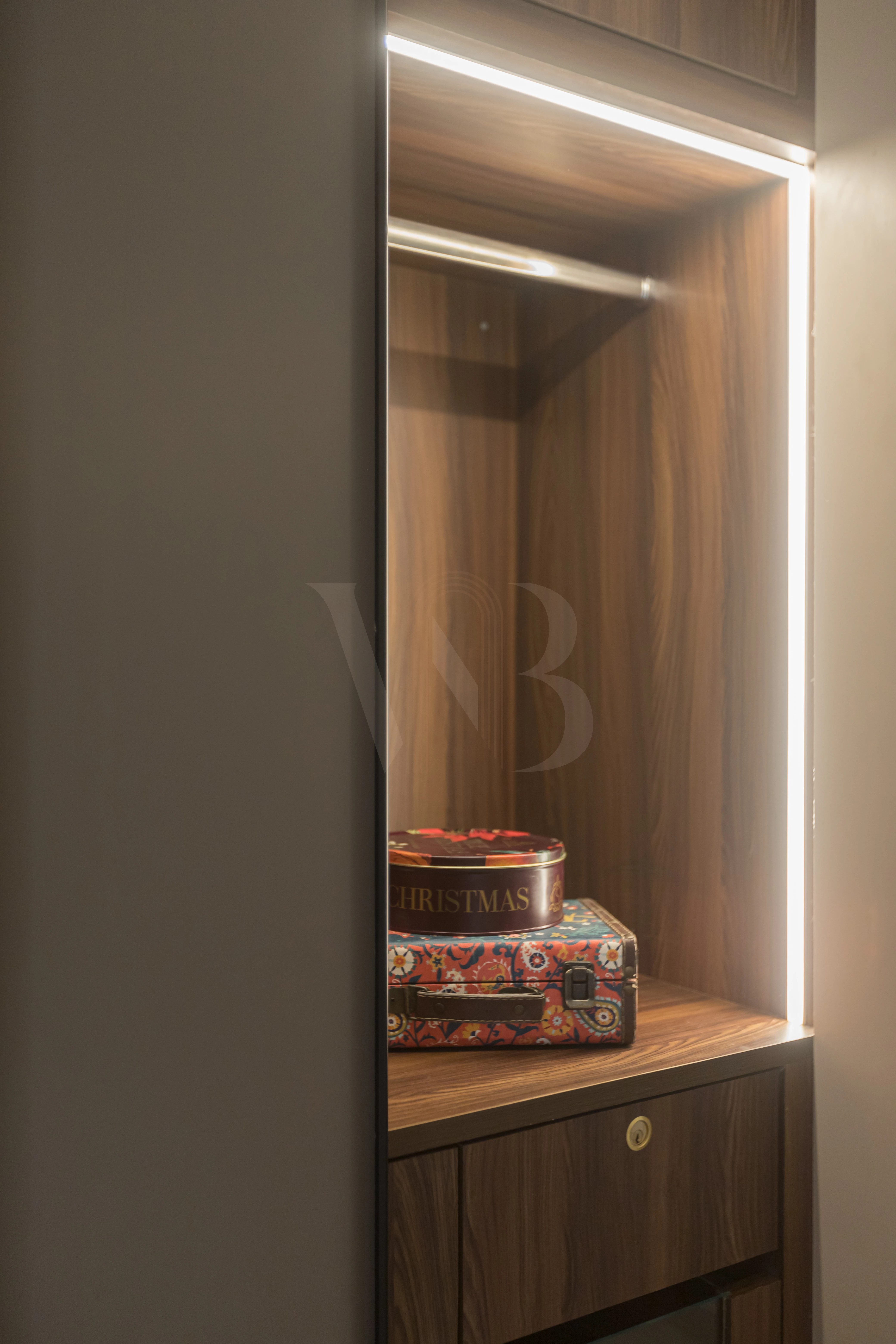 Master suite interior overview with calm tones